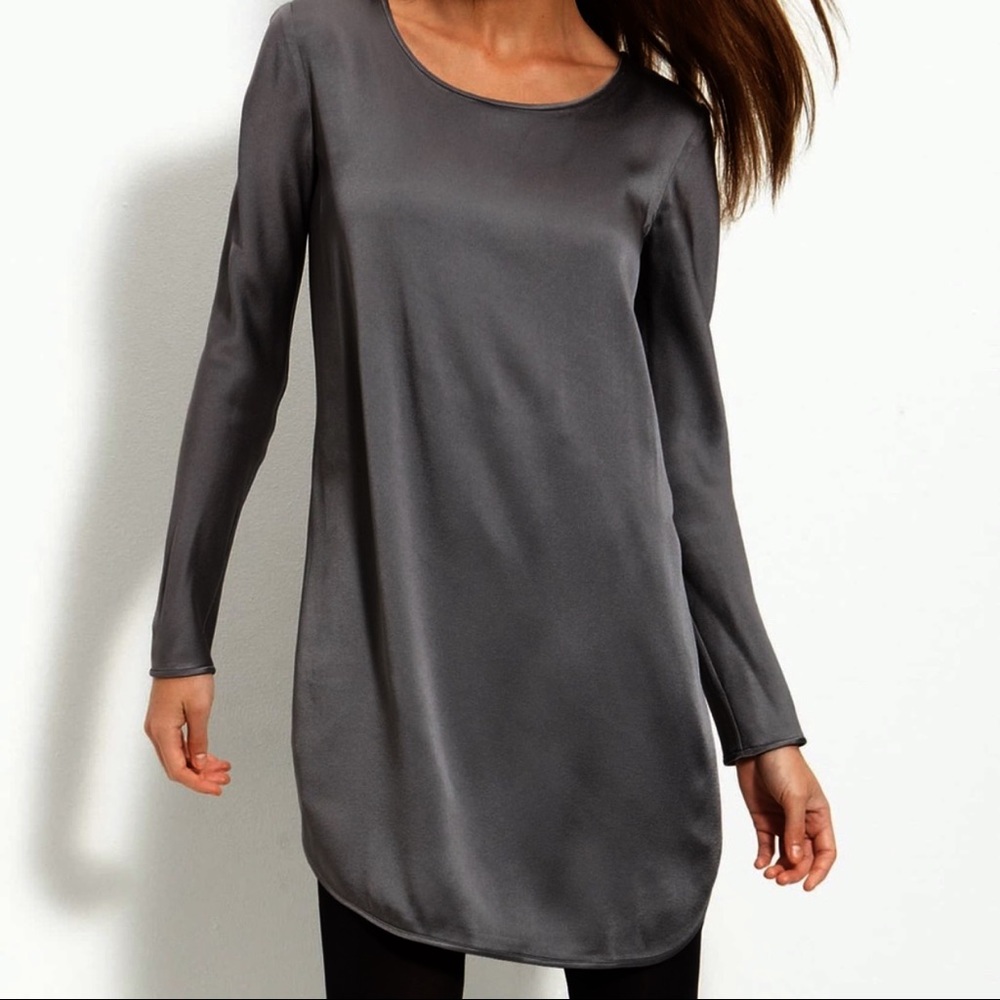 THEORY Nisla Satin Dress Dark Indigo Size 6